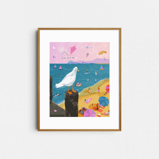 8 x 10 Busy Beach Art Print