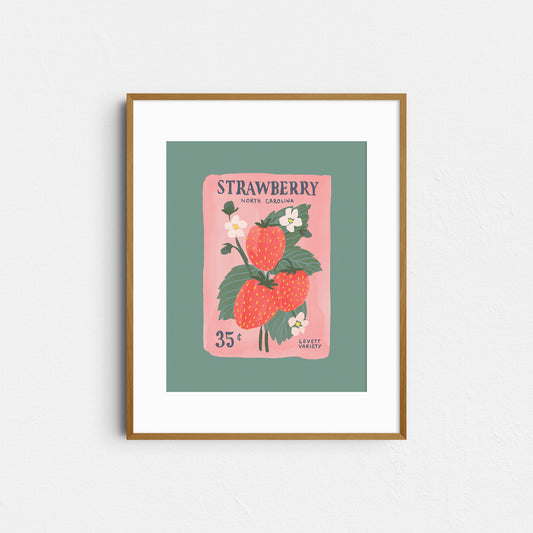 8 x 10 Strawberry Art Print