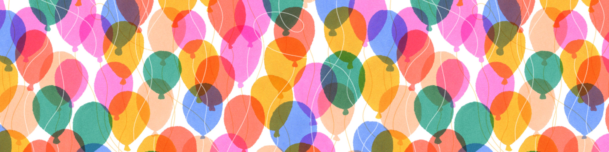 Colorful balloon pattern on a white background