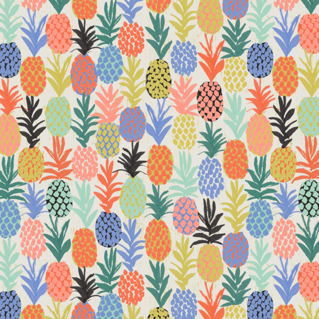 Colorful pineapple pattern on a light background