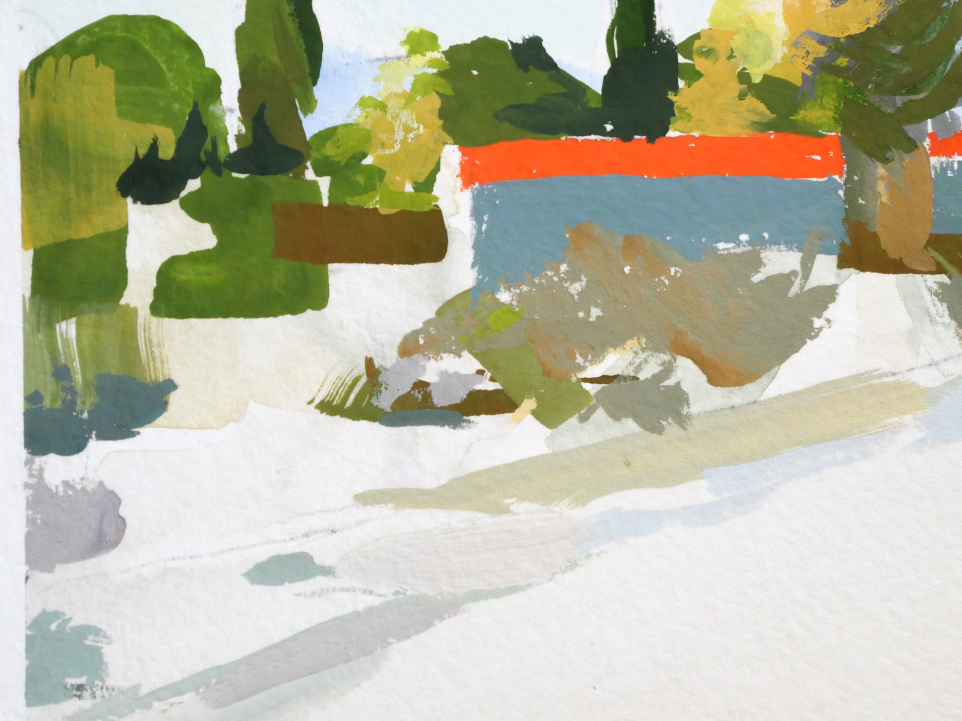 detail of brushstrokes in painting
